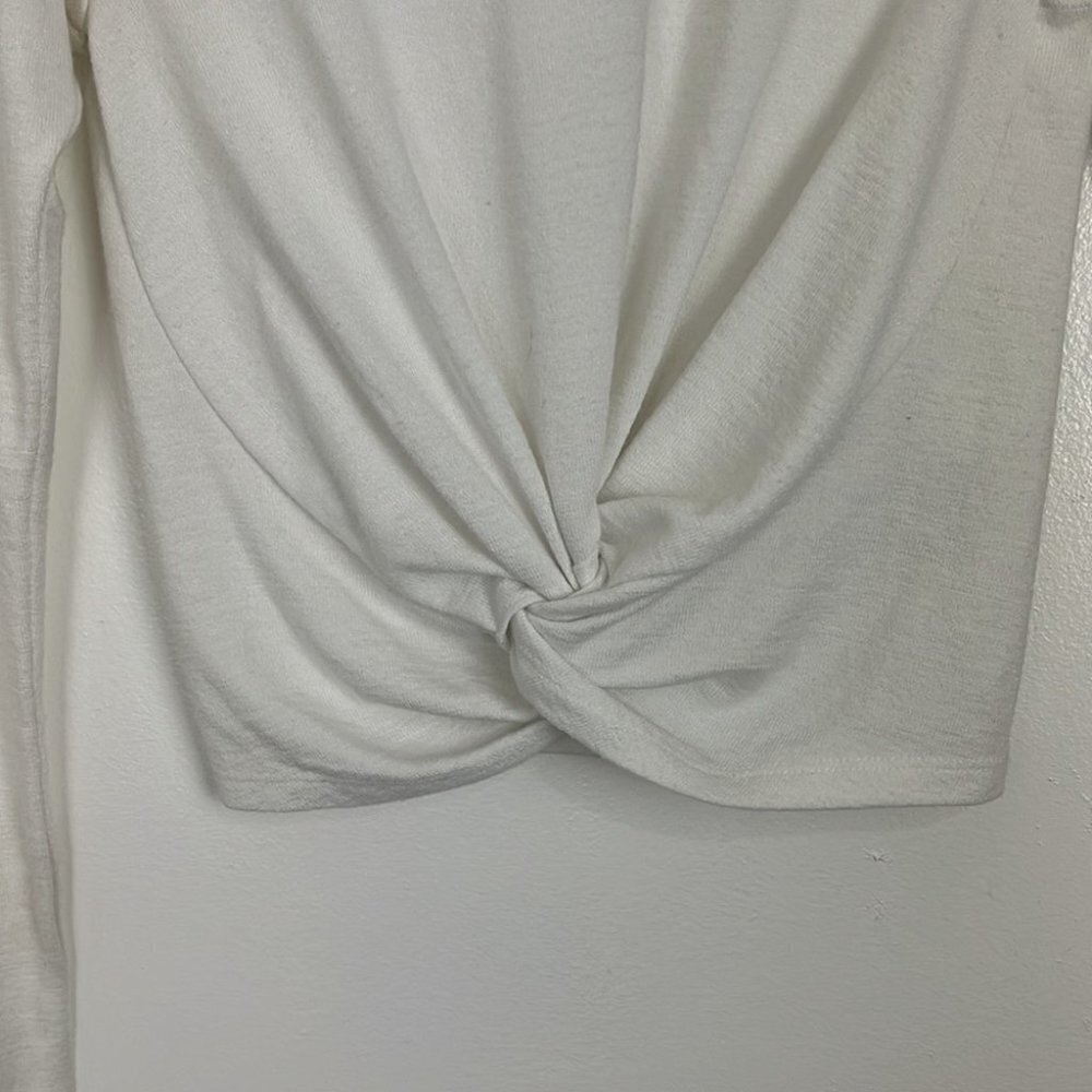 Aritzia Wilfred Free White Crop w/ Front Knot - Picture 2 of 6